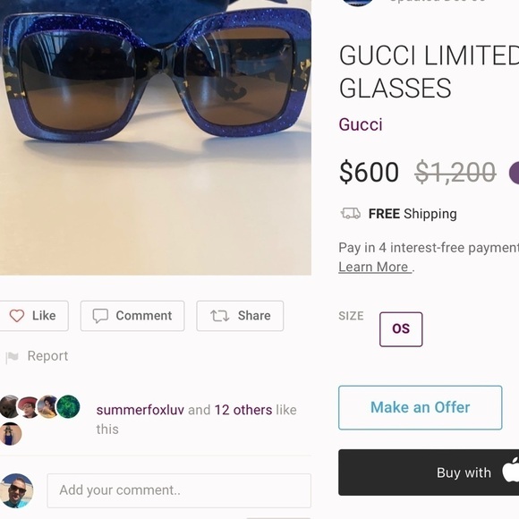 GUCCI OVERSIZED SUNGLASSES GG0083s 100% AUTHENTIC - Picture 12 of 12